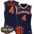 Johni Broome Jersey #4 Auburn Tigers 2025 Final Four Patch Stitched Navy