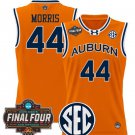 Chris Morris Jersey #44 Auburn Tigers 2025 Final Four Patch Stitched Orange