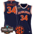 Charles Barkley Jersey #34 Auburn Tigers 2025 Final Four Patch Stitched Navy