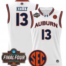 Miles Kelly Jersey #13 Auburn Tigers 2025 Final Four Patch Stitched White