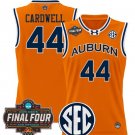Dylan Cardwell Jersey #44 Auburn Tigers 2025 Final Four Patch Stitched Orange