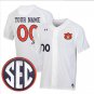 Custom Auburn Tigers Baseball White Jersey &acirc;�� All Stitched SEC Patch