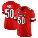 Pete Nygra Jersey #50 Louisville Football 2025 Vapor Limited Stitched Red