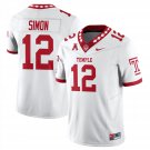 Evan Simon Jersey #12 Temple Football 2025 Vapor Limited Stitched White