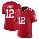 Evan Simon Jersey #12 Temple Football 2025 Vapor Limited Stitched Red