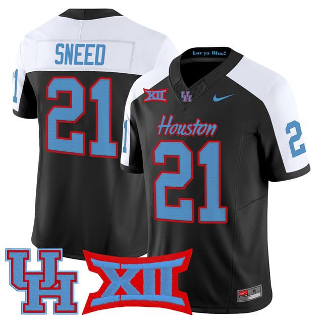 Stacy Sneed Black Alternate Jersey Houston Cougars 2025 Vapor Limited All Stitched