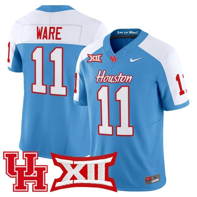 Andre Ware Blue Alternate Jersey Houston Cougars 2025 Vapor Limited All Stitched