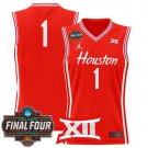 #1 Team Red Jersey Houston Cougars 2025 Final Four Patch Basketball All Stitched
