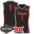 #1 Team Black Jersey Houston Cougars 2025 Final Four Patch Basketball All Stitched