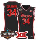 Hakeem Olajuwon Black Jersey Houston Cougars 2025 Final Four Patch Basketball All Stitched