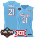 Emanuel Sharp Blue Jersey Houston Cougars 2025 Final Four Patch Basketball All Stitched