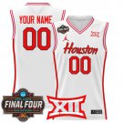 Custom White Jersey Houston Cougars 2025 Final Four Patch Basketball All Stitched