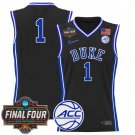 Team Black Jersey Basketball Duke Blue Devils 2025 Final Four Patch All Stitched