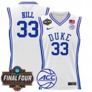 Grant Hill White Jersey Basketball Duke Blue Devils 2025 Final Four Patch All Stitched
