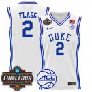 Cooper Flagg White Jersey Basketball Duke Blue Devils 2025 Final Four Patch All Stitched