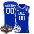 Custom Royal Jersey Basketball Duke Blue Devils 2025 Final Four Patch All Stitched