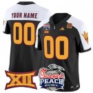 Custom Arizona State Sun Devils Jersey 2025 Peach Bowl Patch Black Alternate