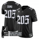 Bama Jersey #205 Alabama Crimson Gothic Bama Blood Edition Stitched Black