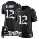 Joe Namath Jersey #12 Alabama Crimson Gothic Bama Blood Edition Stitched Black