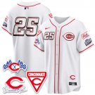 #25 White Jersey Cincinnati Reds 2025 Speedway V2 All Stitched