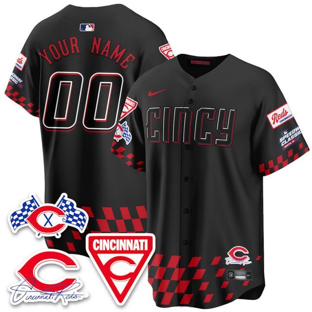 Custom City Connect Jersey Cincinnati Reds 2025 Speedway V2 All Stitched