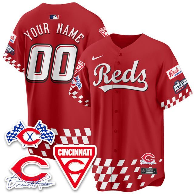 Custom Red Jersey Cincinnati Reds 2025 Speedway V2 All Stitched