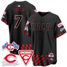 Spencer Steer - 7 City Connect Jersey Cincinnati Reds 2025 Speedway V1 All Stitched