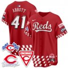 Andrew Abbott - 41 Red Jersey Cincinnati Reds 2025 Speedway V1 All Stitched