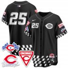 #25 Black Jersey Cincinnati Reds 2025 Speedway V1 All Stitched