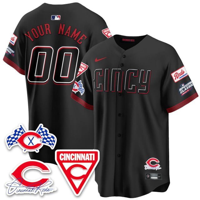 Custom City Connect Jersey Cincinnati Reds 2025 Speedway V1 All Stitched