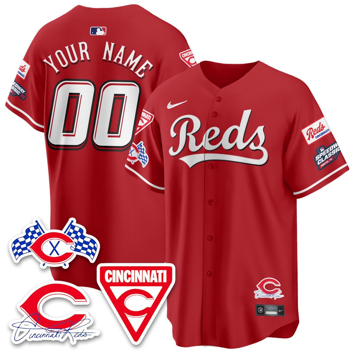 Custom Red Jersey Cincinnati Reds 2025 Speedway V1 All Stitched