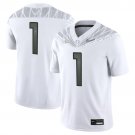 #1 Team White Jersey Oregon Ducks 2025 Vapor Limited All Stitched