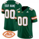 Custom Green Jersey Miami Hurricanes 2025 Vapor Limited All Stitched