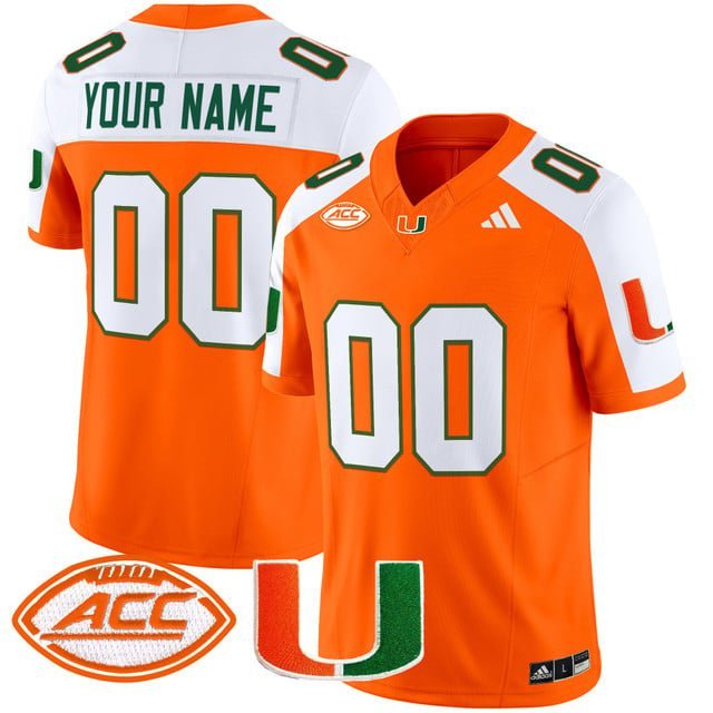 Custom Orange Alternate Jersey Miami Hurricanes 2025 Vapor Limited All Stitched
