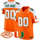 Custom Orange Alternate Jersey Miami Hurricanes 2025 Vapor Limited All Stitched