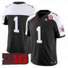 #1 Team Black Alternate Jersey Nebraska Cornhuskers 2025 Vapor Limited V2 All Stitched