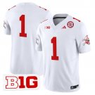 #1 Team White Jersey Nebraska Cornhuskers 2025 Vapor Limited V2 All Stitched
