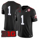 #1 Team Black Jersey Nebraska Cornhuskers 2025 Vapor Limited V2 All Stitched