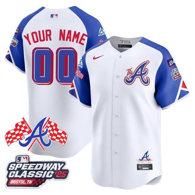 Custom City Connect Jersey Atlanta Braves 2025 Speedway Classic V1 All Stitched
