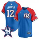 Francisco Lindor - 12 Blue Red Jersey National League 2025 All Star All Stitched