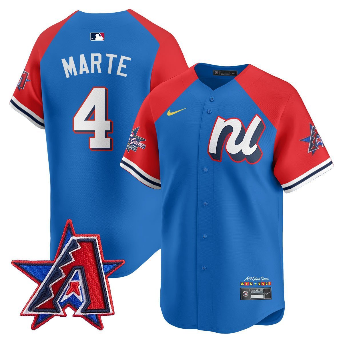Ketel Marte - 4 Blue Red Jersey National League 2025 All Star All Stitched