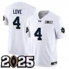 LOVE - 4 White Jersey Notre Dame Fighting Irish CFP Final Patch All Stitched
