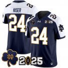 Jack Kiser Navy Alternate Jersey Notre Dame Fighting Irish 2025 CFP Final Patch Vapor Limited