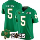 Beaux Collins Green Jersey Notre Dame Fighting Irish 2025 CFP Final Patch Vapor Limited