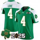 Jeremiyah Love Green Alternate Jersey Notre Dame Fighting Irish 2025 CFP Final Patch Vapor Limited