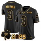 Joe Montana Black Gold Jersey Notre Dame Fighting Irish 2025 CFP Final Patch Gold