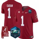 Nick Saban Jersey #1 Alabama Crimson Tide 2025 ReliaQuest Bowl Crimson