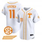 Andrew Fischer Jersey #11 Tennessee Vols 2025 Premier Limited Stitched White