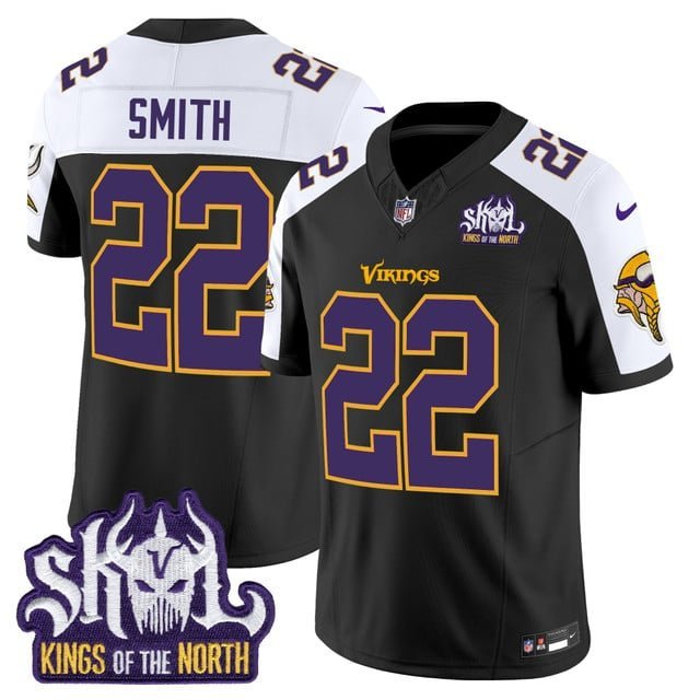 Harrison Smith Black Alternate Jersey V2 Minnesota Vikings King Of The North Patch Vapor Limited