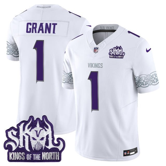 Bud Grant Winter Warrior Jersey V2 Minnesota Vikings King Of The North Patch Vapor Limited